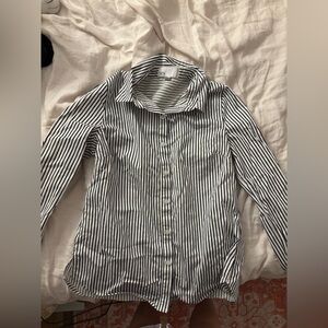 Black and White Striped Button Down Shirt